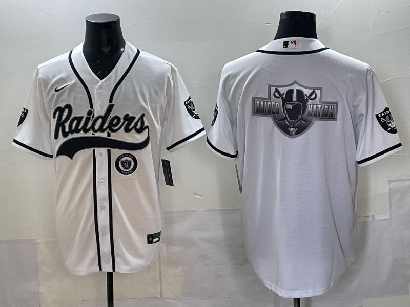 Men 2025 Nike Oakland Raiders Blank White Joint Name  Limited NFL Jersey style 055->oakland raiders->NFL Jersey